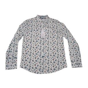 Denim & Flower Men's Small Shirt NEW WITH TAGS Floral Natural‎ Fiber Long Sleeve